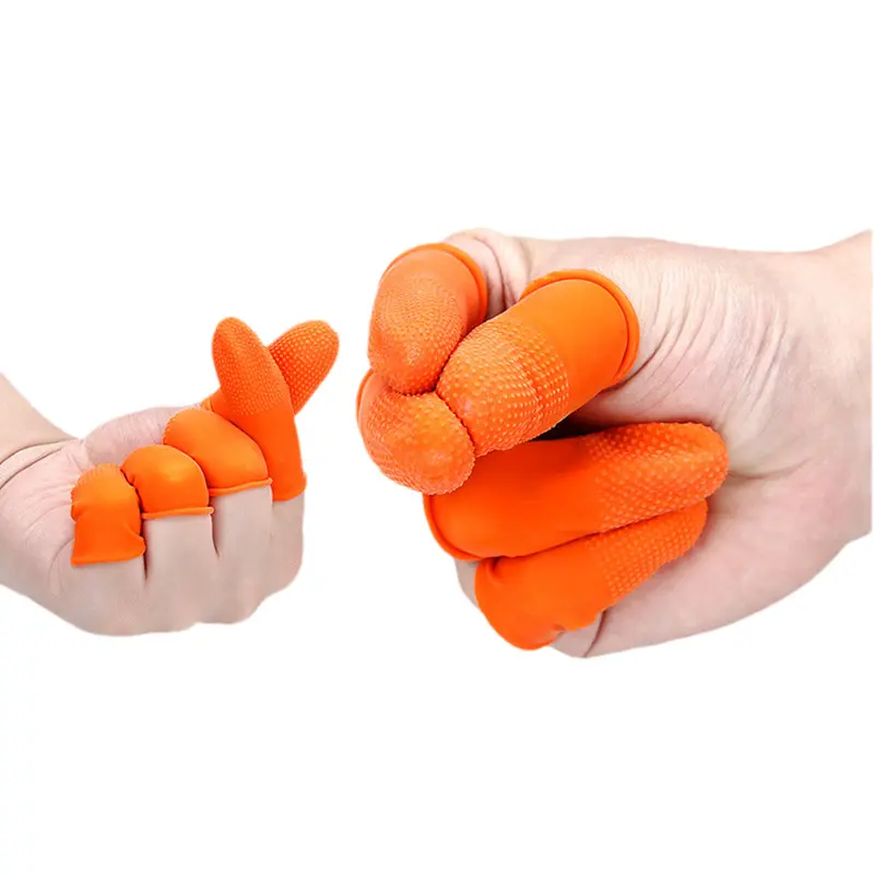 Disposable dotted latex finger cots (yellow)