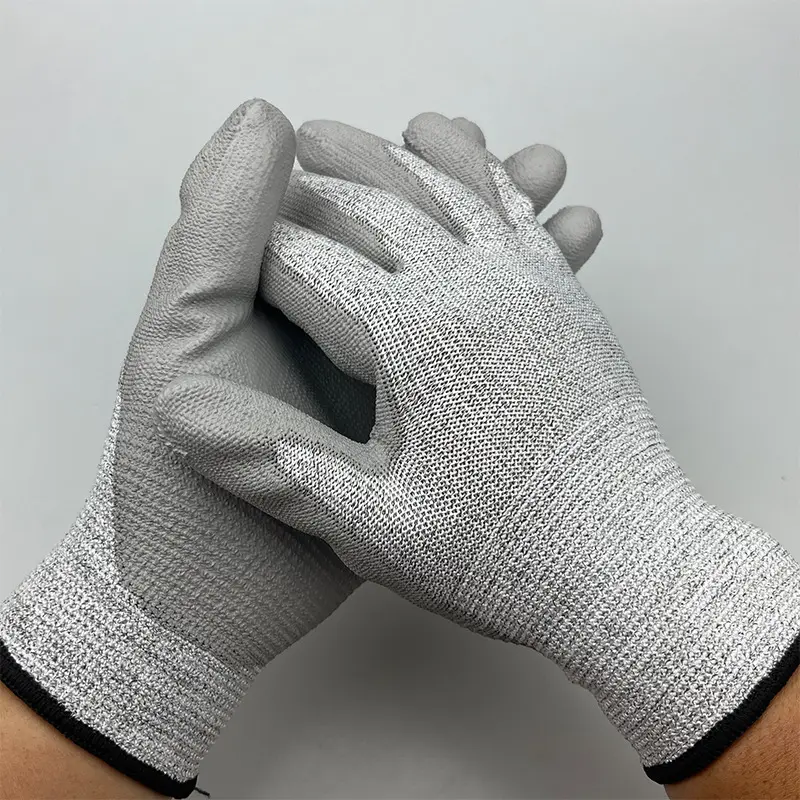 Grade 5 anti cutting gloves (palm coated)